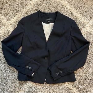 Ann Taylor Navy Blue Suit Jacket Blazer Size 0P